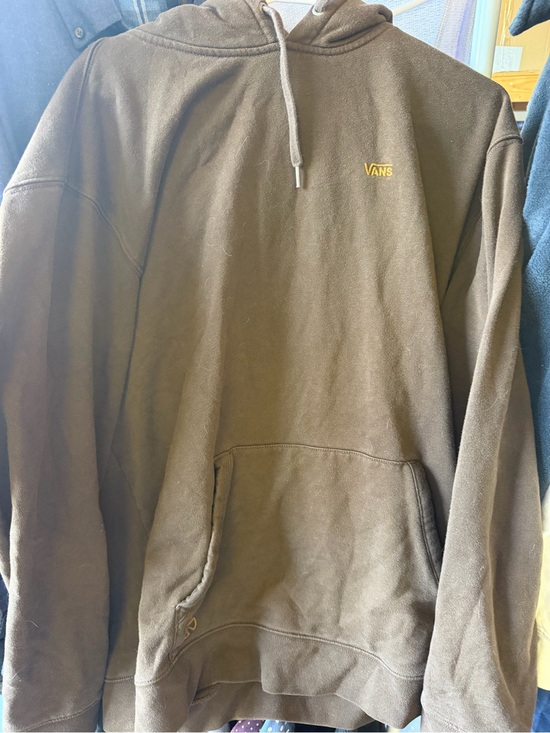 Vans Other - Vans Brown Hooded Pullover with Red & Black Label